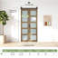 Portes de grange pliantes à 3 panneaux de 84 po en verre dépoli, porte double avec trousse de quincaillerie d'installation-134676143-137368020