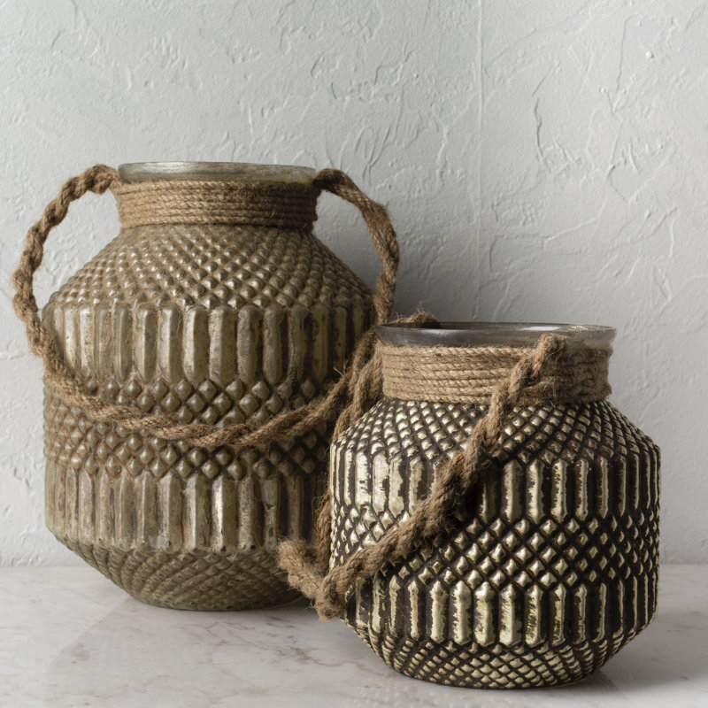 Ensemble de 2 vases de table en verre 2 pièces 11,25 po