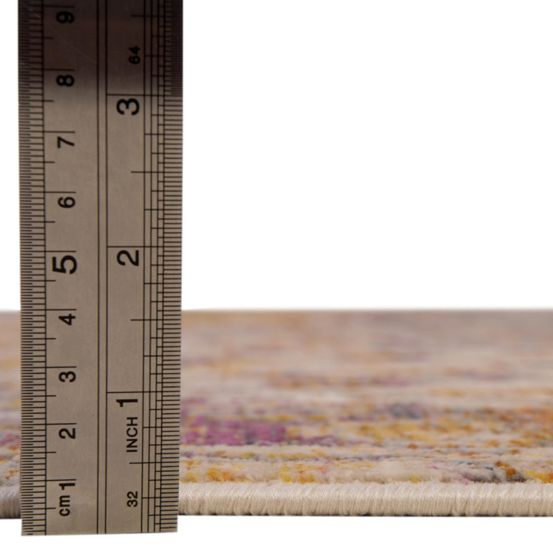 Tapis beige / rose / gris Behlke, Tapis de couloir 2 pi x 6 pi