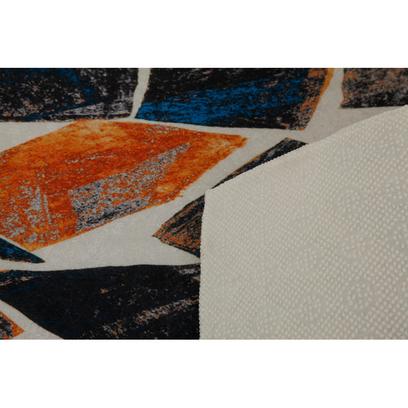 Soft Hall Carpet 2.6 x 4.9 Feet | 100% Polyester, 0.04 in Pile Height | Antibacterial, Non-Slip Underside | Woven with 3D Digital Printing | Machine Washable | Durable & Stylish for Entryways & Living Rooms
