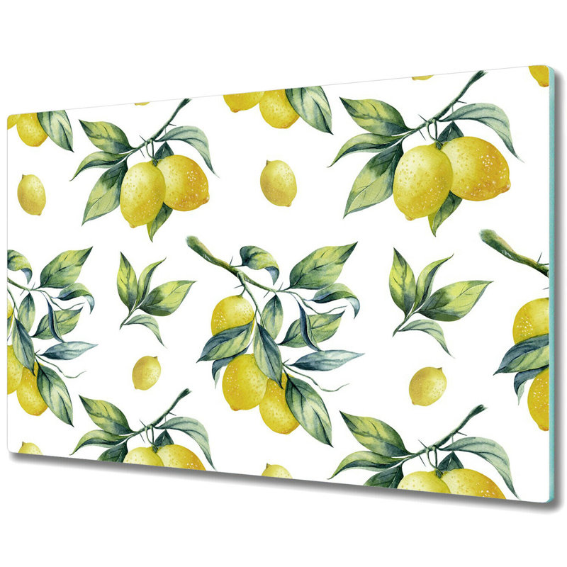 Avonia Tempered Glass Lemons Chopping Board, 52cm x 60cm