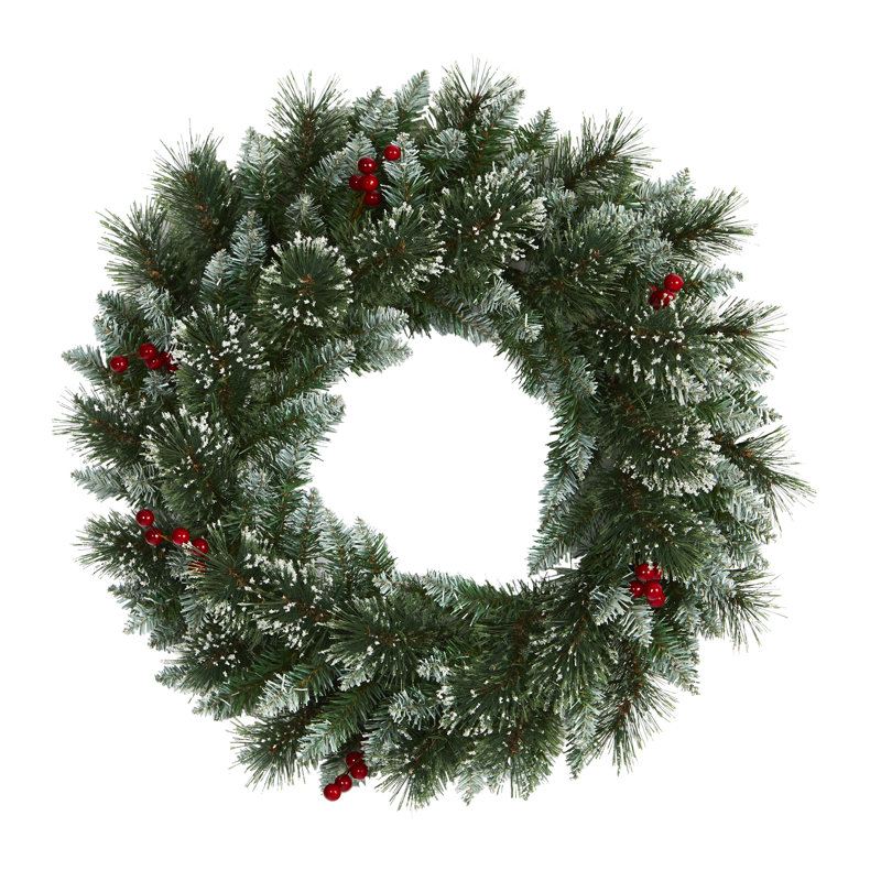 Faux Lighted Pine 24'' Wreath