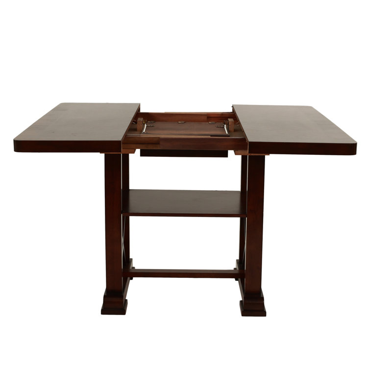 Table de salle à manger moderne en placage de cerisier moderne avec rallonge et rangement, convenant à la pièce et pouvant accueillir 6 personnes