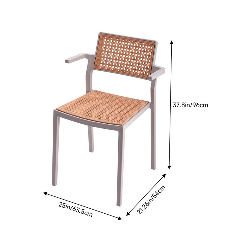 Ameed 50cm H Stacking Armchair, Grey
