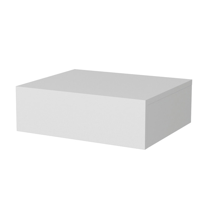 One Drawer Faux Wood Floating Nightstand, White