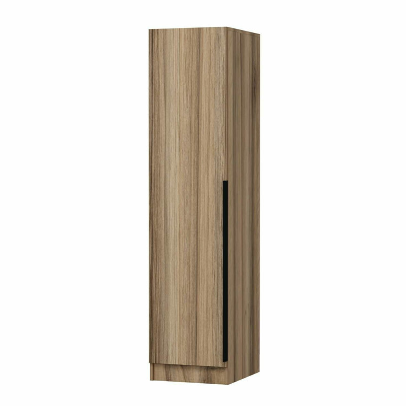Armoire élégante en noyer avec de nombreuses tablettes Wesa, 17,7 po x 82,7 po x 20,5 po | 100% panneau de particules enduit de mélamine, épaisseur: 0,7 pouce | Fixation murale avec couvercle, idéale pour la décoration traditionnelle