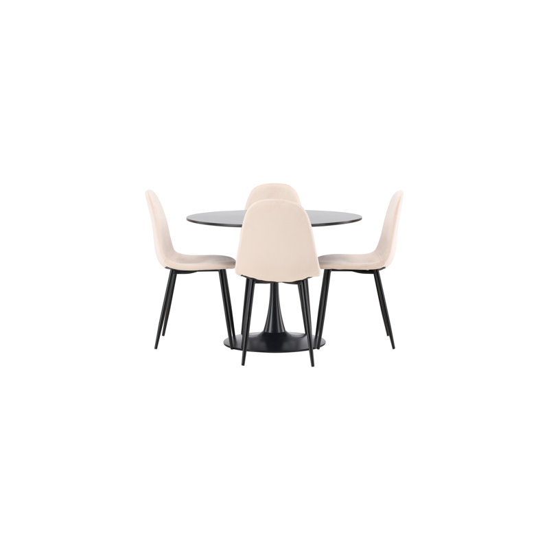Thacker 4 - Person Dining Set, Beige, Beige