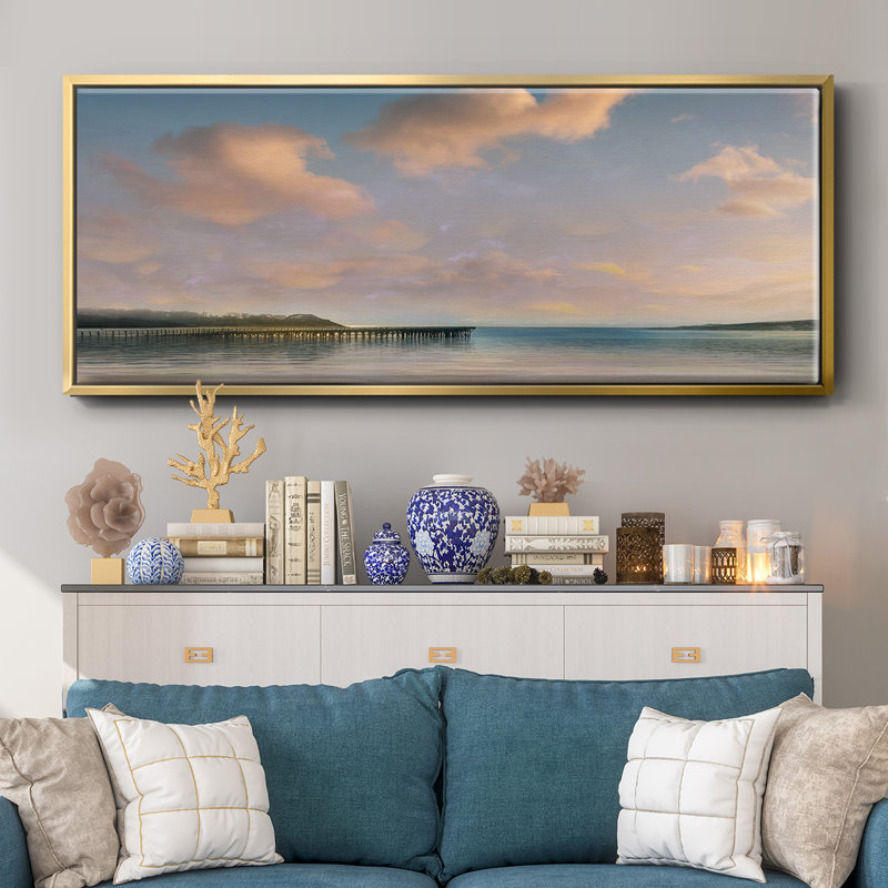 Pastel Sunnset- Framed Canvas, 20" H x 50" W