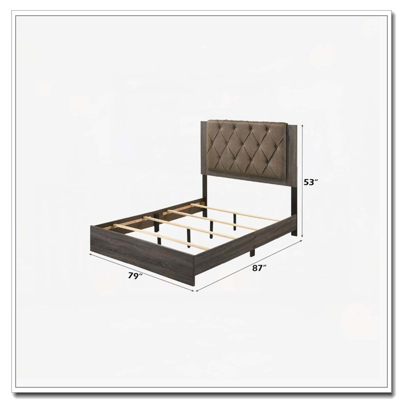 Rustic Gray Oak Finish Bed