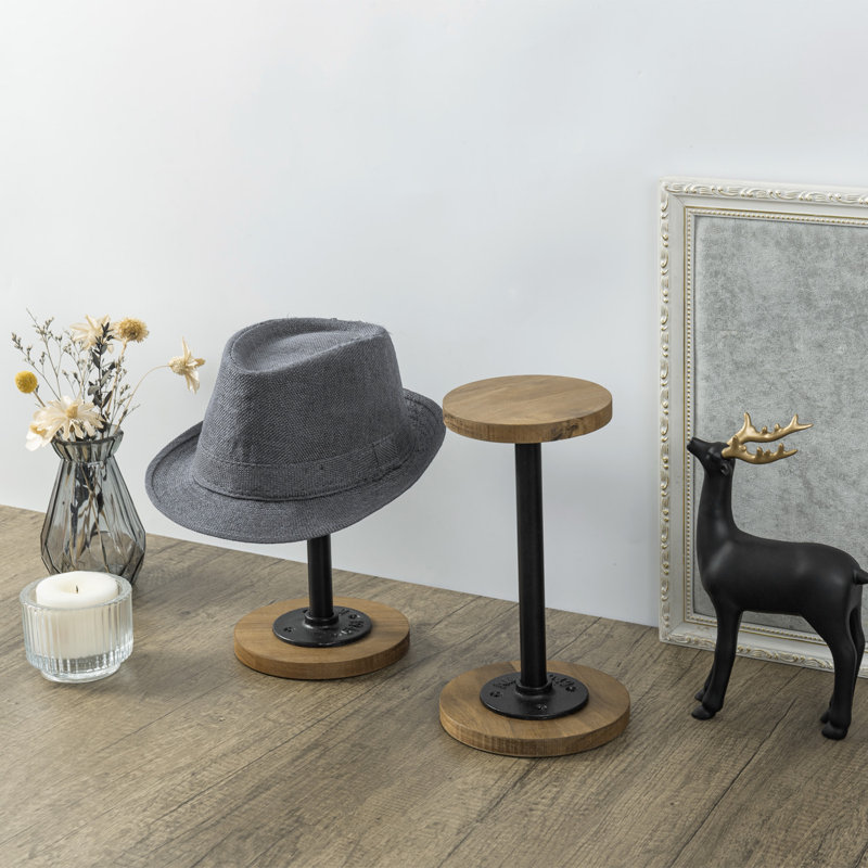 2 Piece Wood Tabletop Hat Stands Riser