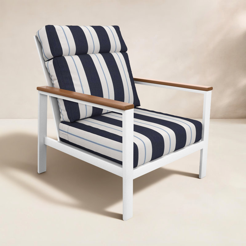 Townsend Metal Outdoor Lounge Club Chair With Sunbrella Cushion