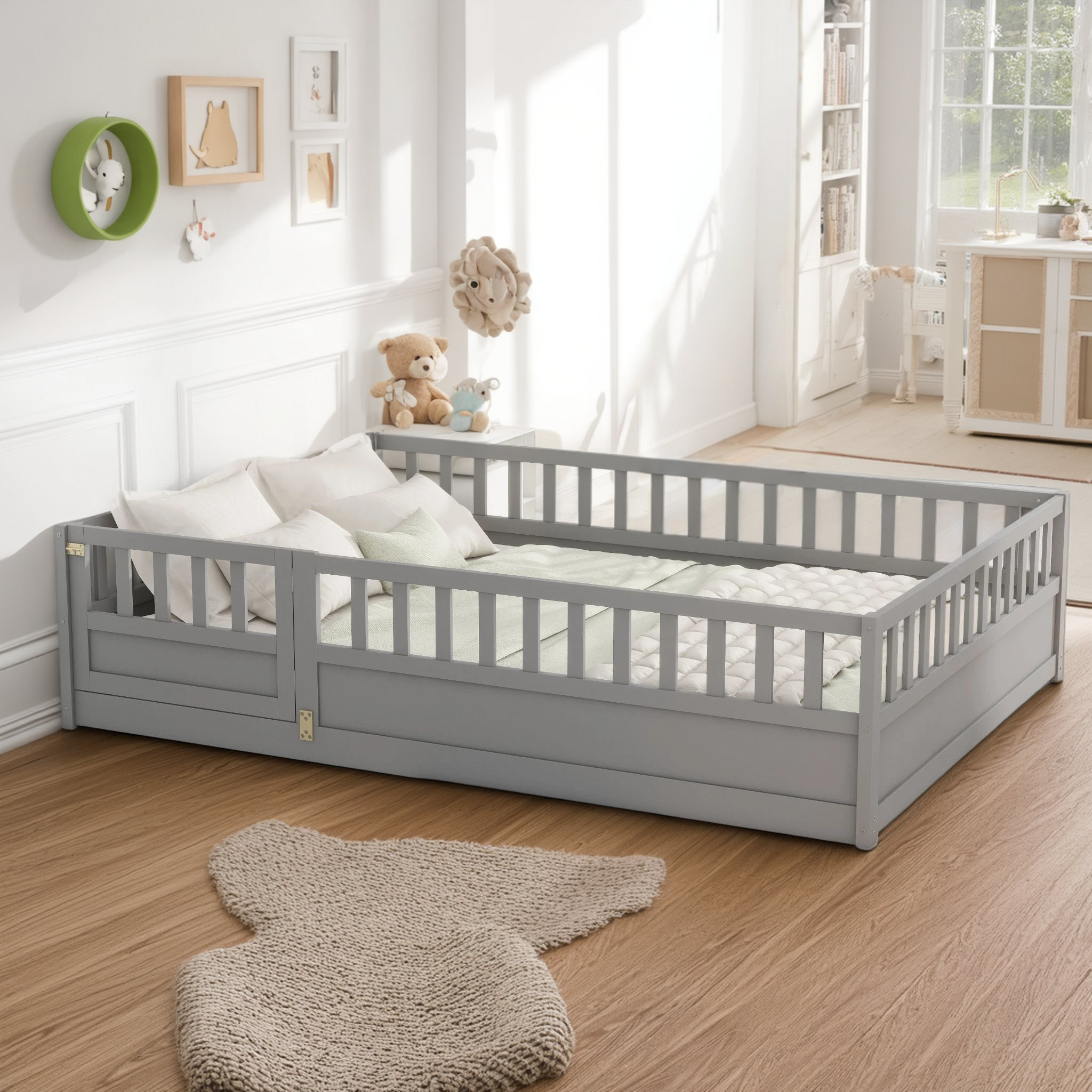 Harriet Bee Double Montessori Wooden Children's Floor Bed, OnePiece — free download