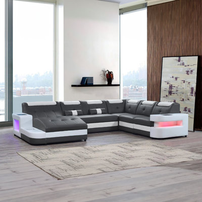Canapé modulaire en cuir 6 pièces Wyncliff