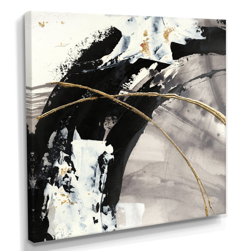 Abstrait, art mural sur toile abstraite, impression moderne à l'arc peint Glam I, H 46 po x l 46 po, Toile tendue