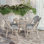 Rylan Indoor/Outdoor Commercial Bistro Set with Table and Four Chairs