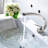 Brushed Nickel Bathroom Faucet - Single Hole Vanity Basin With Geometric Shape And Ceramic Filler Cartridge Valve Manual Operation Side Handle Deck-Mounted Commercial In Modern Tap-121598778