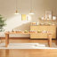 Mileda Cherry Rectangular Solid Wood Top with Solid Wood Base Dining Table
