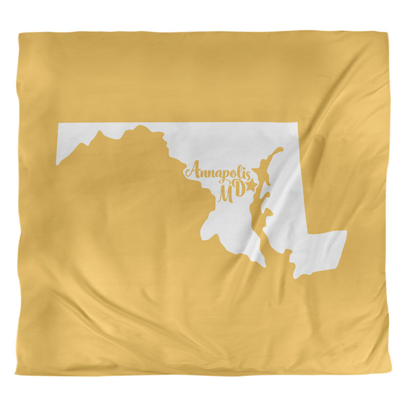 Housse de couette simple annapolis Maryland, Housse de couette pour très grand lit, Jaune, Polyester brossé
