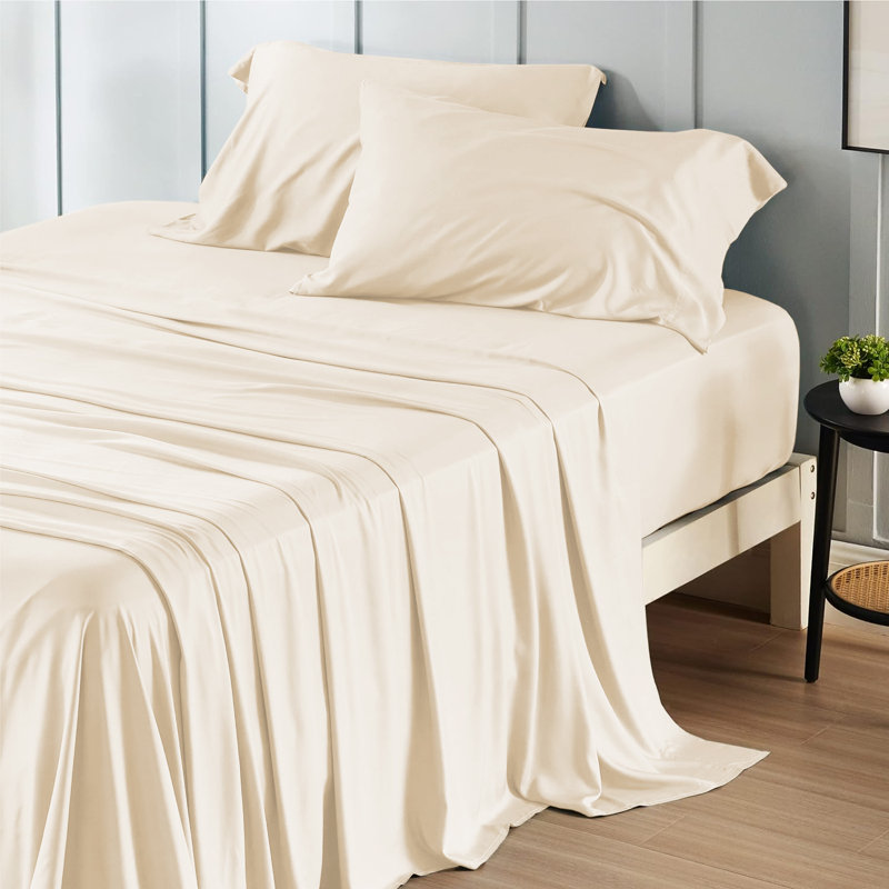 200 Thread Count Egyptian-Like Cotton Flat Sheet – Breathable, Soft and Wrinkle-Free, Cream, Super King (6')