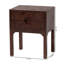Table de chevet moderne en noyer foncé Bali & Pari Kayla