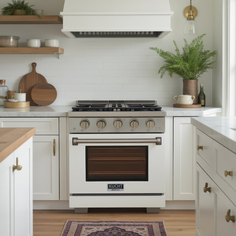 30 in. 4.2 cu. ft. Natural Gas Range and Convection Oven in Light Blue with True Simmer Burners, Liquid Propane, White