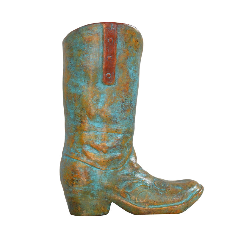 Extra Large Decorative Clay Cowboy- Turquoise, Blue