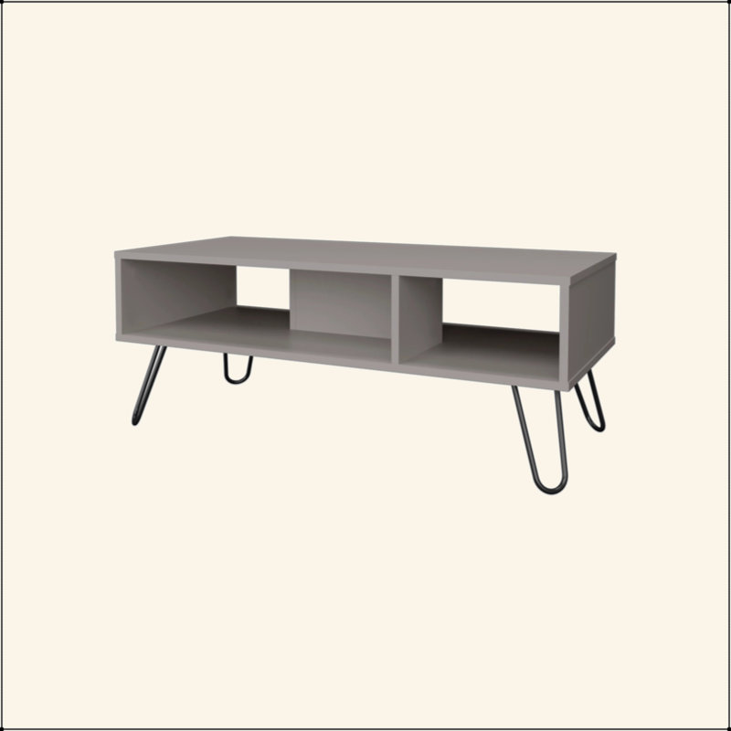 Smoke Coffe Table With 2 Shelf