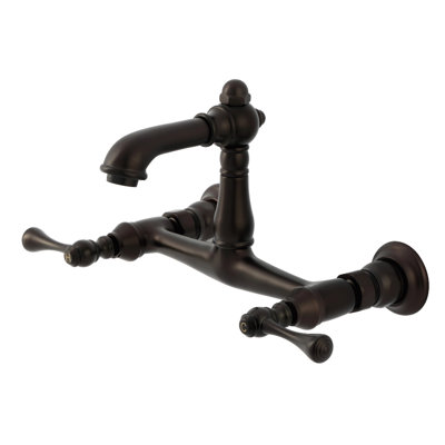 Kingston Brass English Country Two-Handle 2-Hole Wall Mount Bathroom Faucet