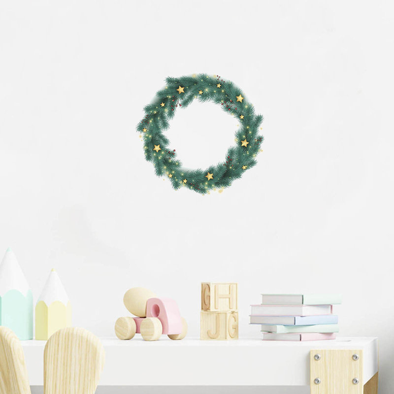 Autocollants de guirlande de Noël Décoration de vitrail de père Noël