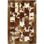 Area Cowhide Patchwork Area Rug in Natural Brown