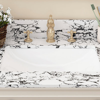 Brixtonelle Modern Artificial Marble Vanity Top With Undermount Sink And Backsplash (Sink Only)