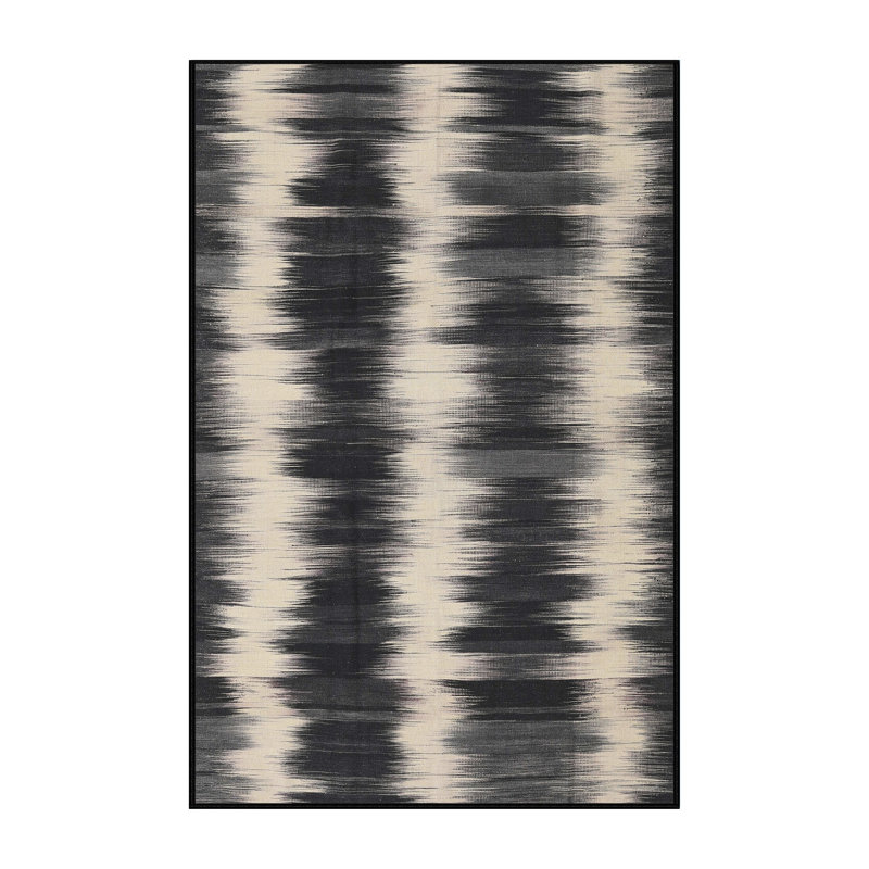Tapis abstrait noir / beige, Rectangle 8 pi x 12 pi