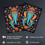 Wall Art Print Decorated Indian Elephant with Flower Pattern Vibrant Hindu Floral Design Poster