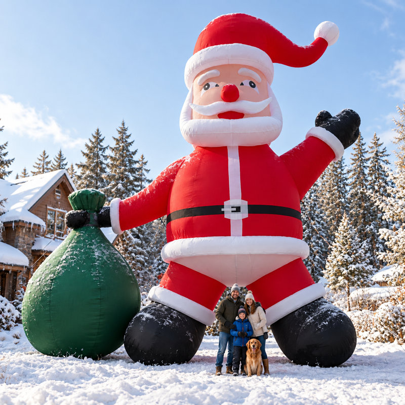 Père Noël gonflable de 26 pi avec ventilateur de 680 W pour décoration de jardin de Noël