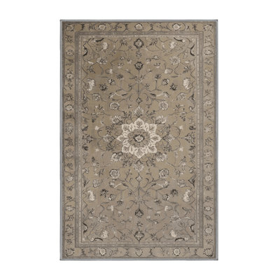 Machine Washable Tabriz Gray Area Rug