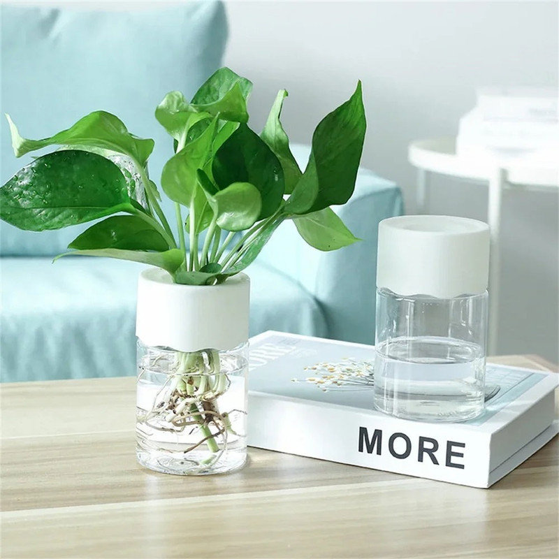 Mini vase de bureau en PET transparent