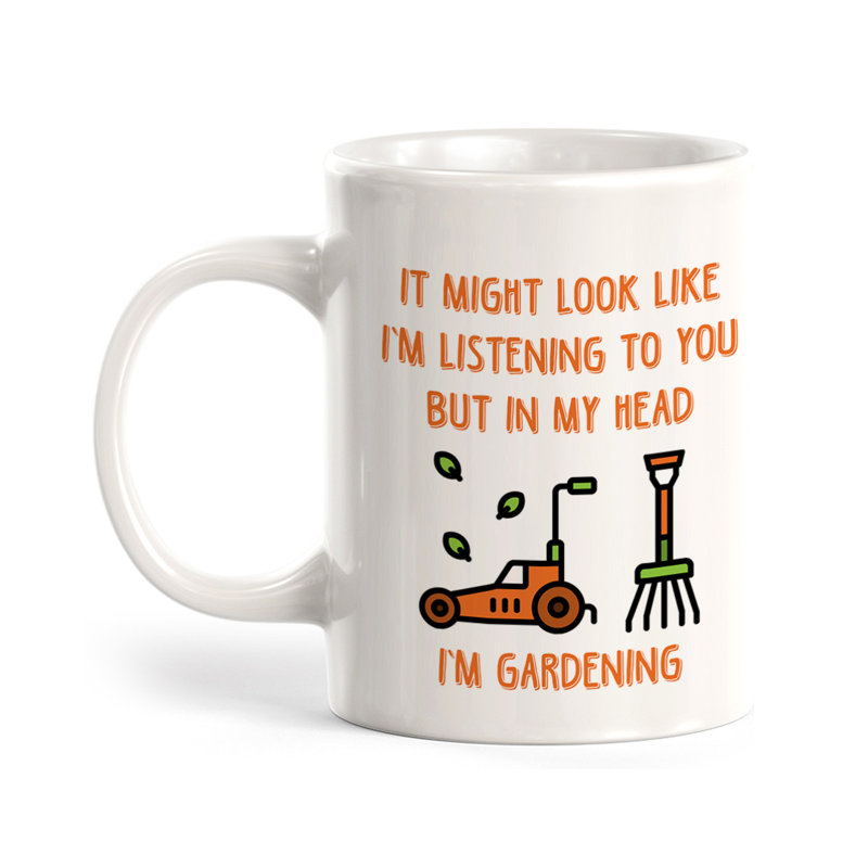 Il pourrait ressembler à «I'm Listening To You But In My Head I'm Gardening» 11 oz, Ensemble de verres à lait