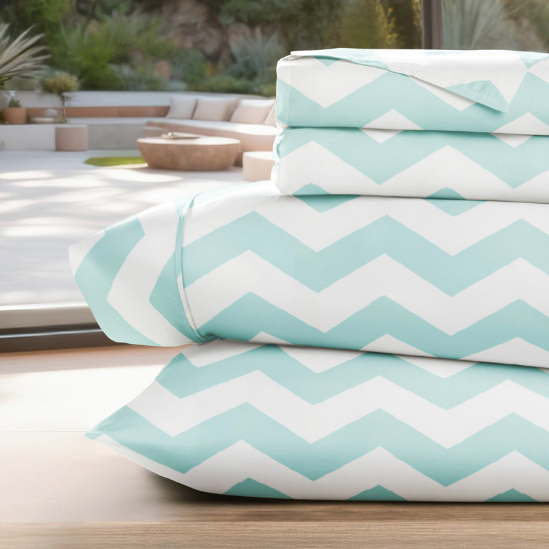 Ensemble de draps en microfibre Simply Soft ™, Turquoise, Ensemble de draps pour lit simple avec un drap-hou