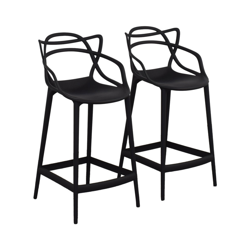 Upholstered Counter Stool, Counter Stool (26” Seat Height), Black, 2