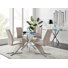 Tierra Sleek Metal and Glass Round Dining Table Set with 4 Faux Leather Upholstered Dining Chairs