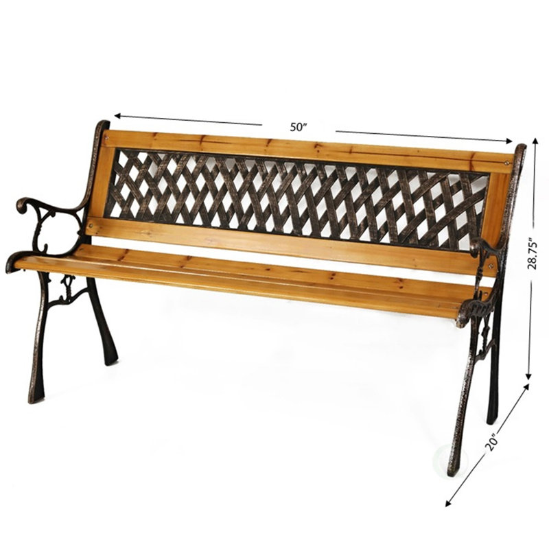 Banc de parc extérieur en bois Celia
