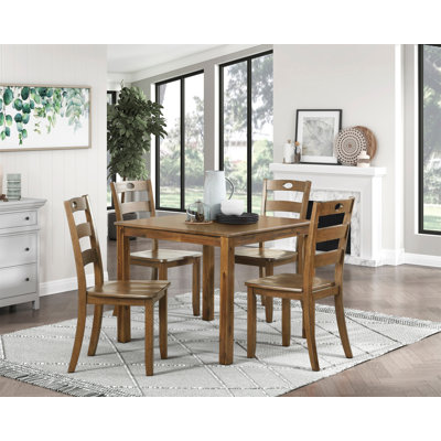 Counter Height 5Pc Dining Set Walnut Finish Table And 4 Counter Height Chairs Wooden Kitchen Dining Furniture Transitional Style ZXZX-B011P16851 -  Lark Manorâ¢, 0A9FD8A3E4BE4AC3A1D6269AF03A6A3F