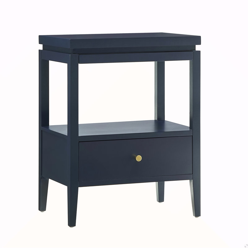 Table de chevet 1 tiroir Midnight Blue, Bleu très foncé