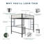 Lit mezzanine double avec bureau et tablettes-620870733