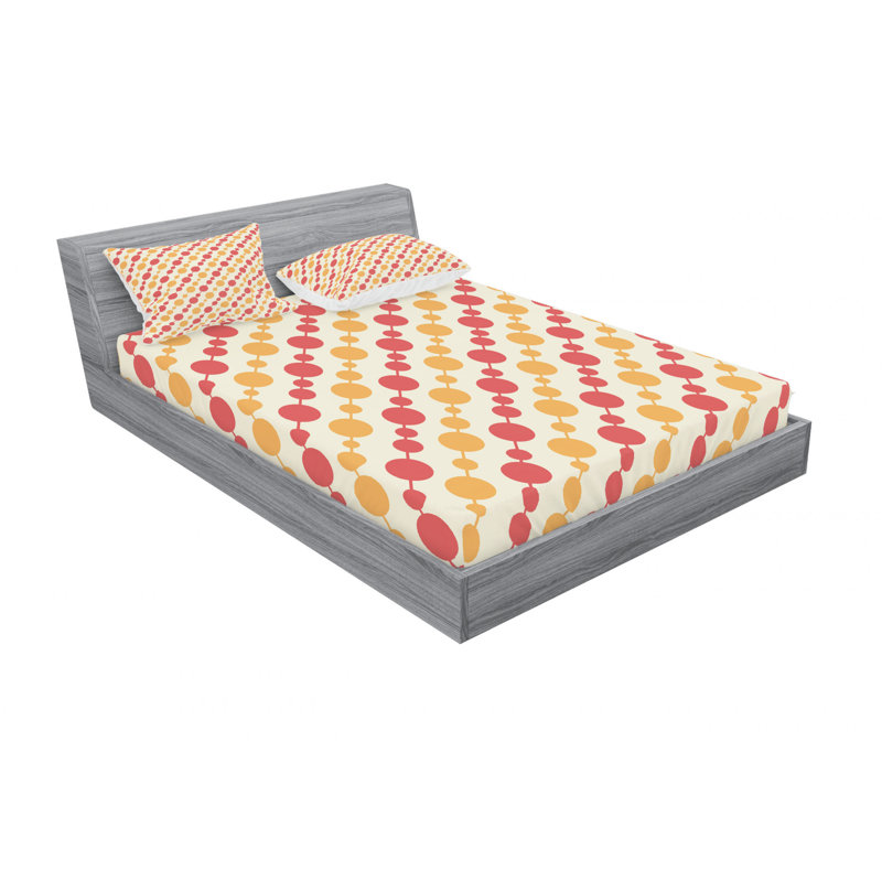Microfiber Geometric Sheet Set, Queen Sheet Set with Fitted Sheet