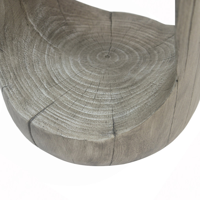 Table d'appoint d'extérieur, table de bout à conception creuse, tabouret de jardin pour patio, table d'appoint décorative pour terrasse de balcon sur la plage, béton léger, texture semblable au bois