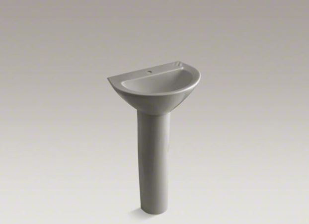 Parigi® Ceramic 20" Pedestal Bathroom Sink, Biscuit, Single