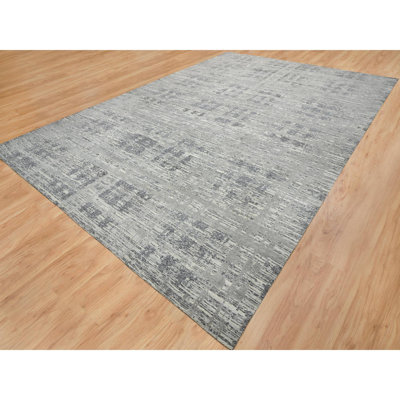 One-of-a-Kind 13'10" x 20'2" New Age Rectangle Cotton and Wool Area Rug in