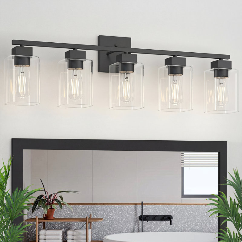 Éclairage pour coiffeuse Hartshorn, Noir mat, 5 lumières