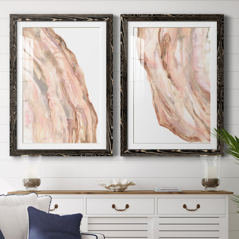 Rose Quartz I encadré mat - prêt à accrocher, H 24 po x l 20 po x P 1 po, Cadre noir